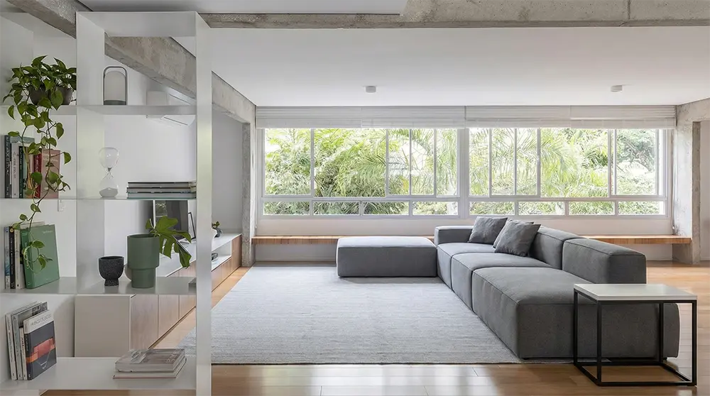 Sofá cinza modular sob medida