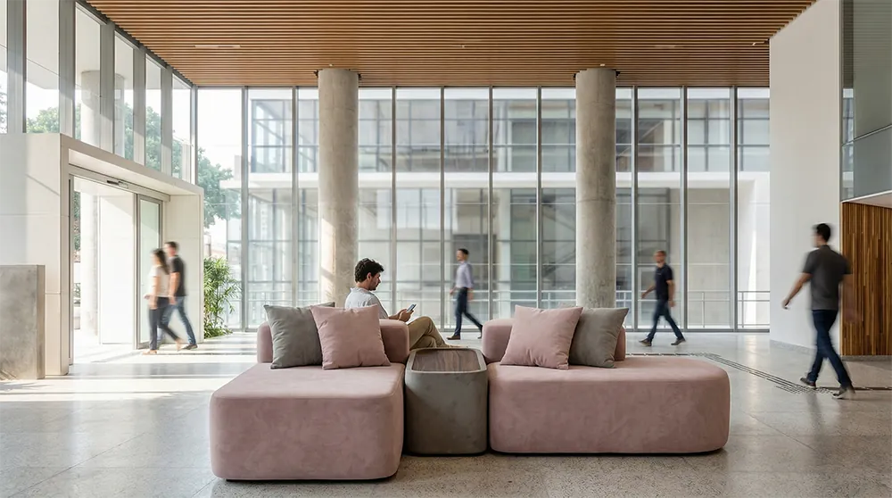Sofá corporativo oval